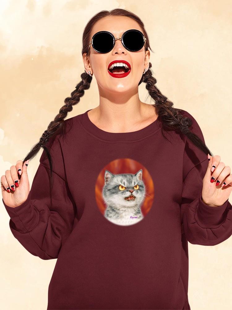 Angry Cat Sweatshirt -Kayomi Harai Designs