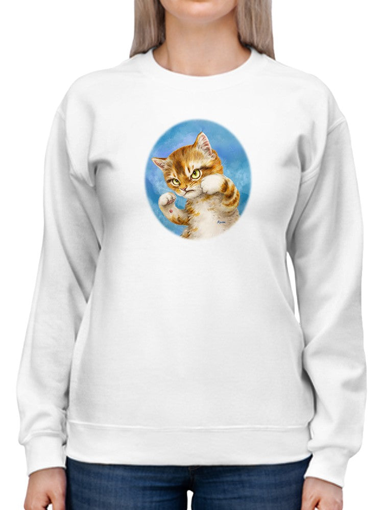 Fighting Cat Sweatshirt -Kayomi Harai Designs