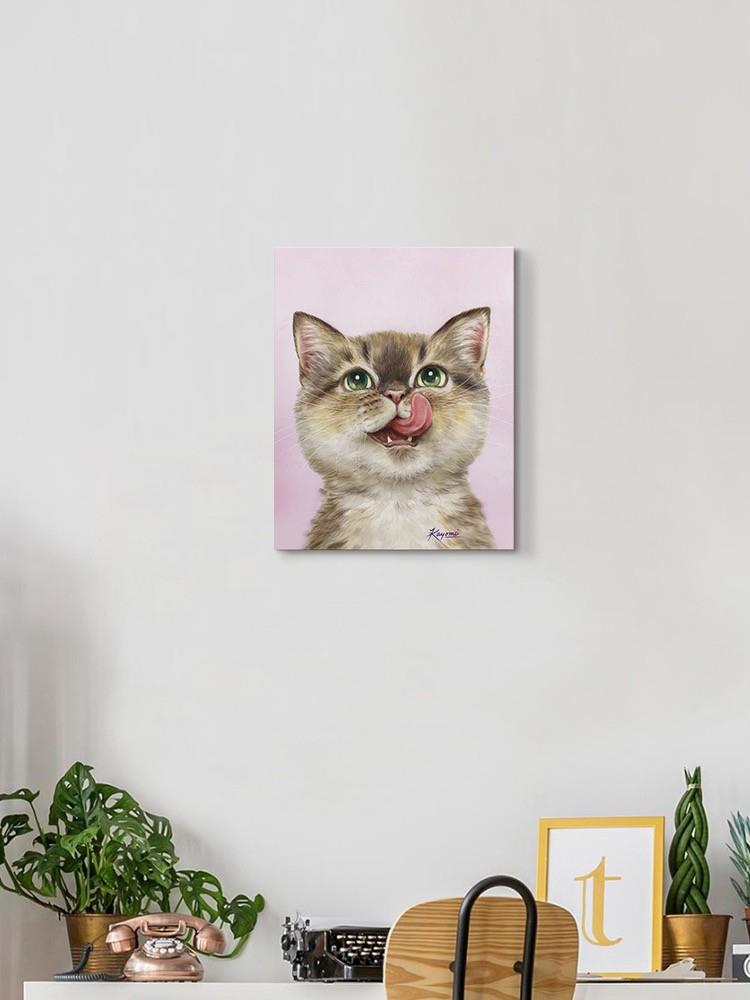 Cat Licking Face Wall Art -Kayomi Harai Designs