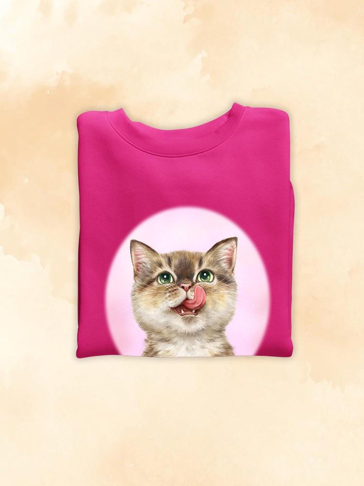 Cat Licking Face Sweatshirt -Kayomi Harai Designs