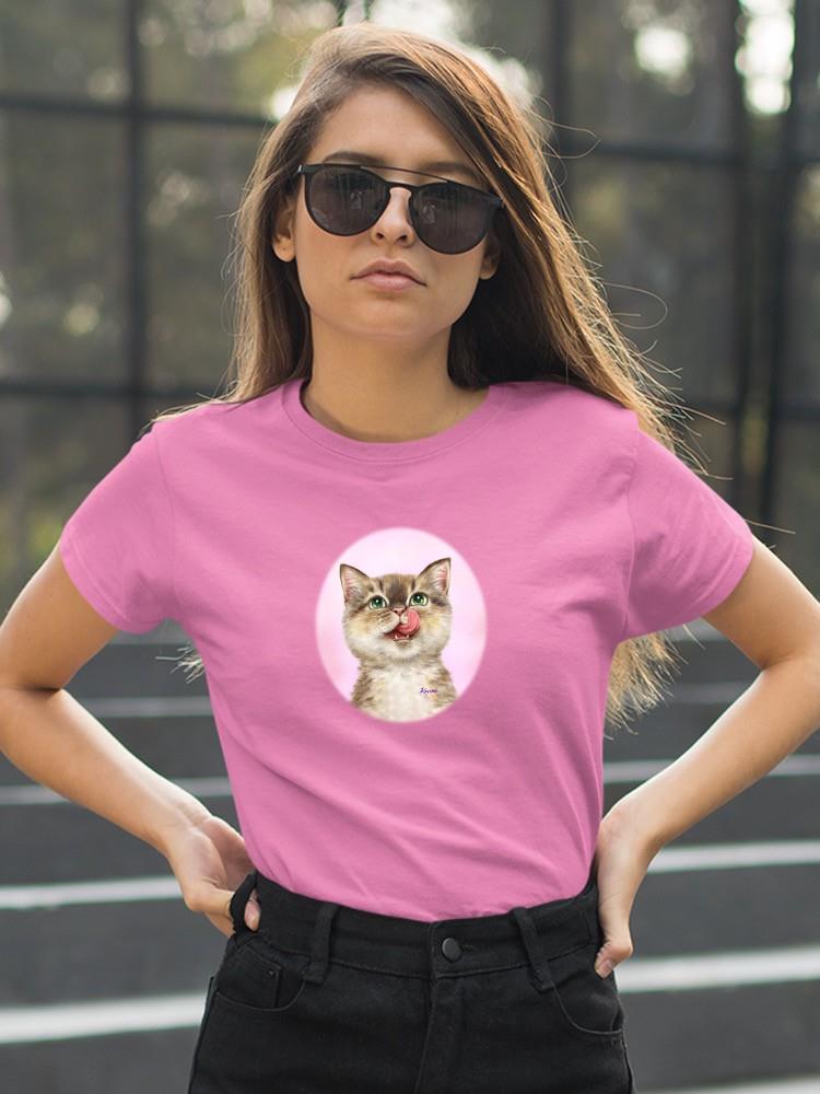 Cat Licking Face T-shirt -Kayomi Harai Designs