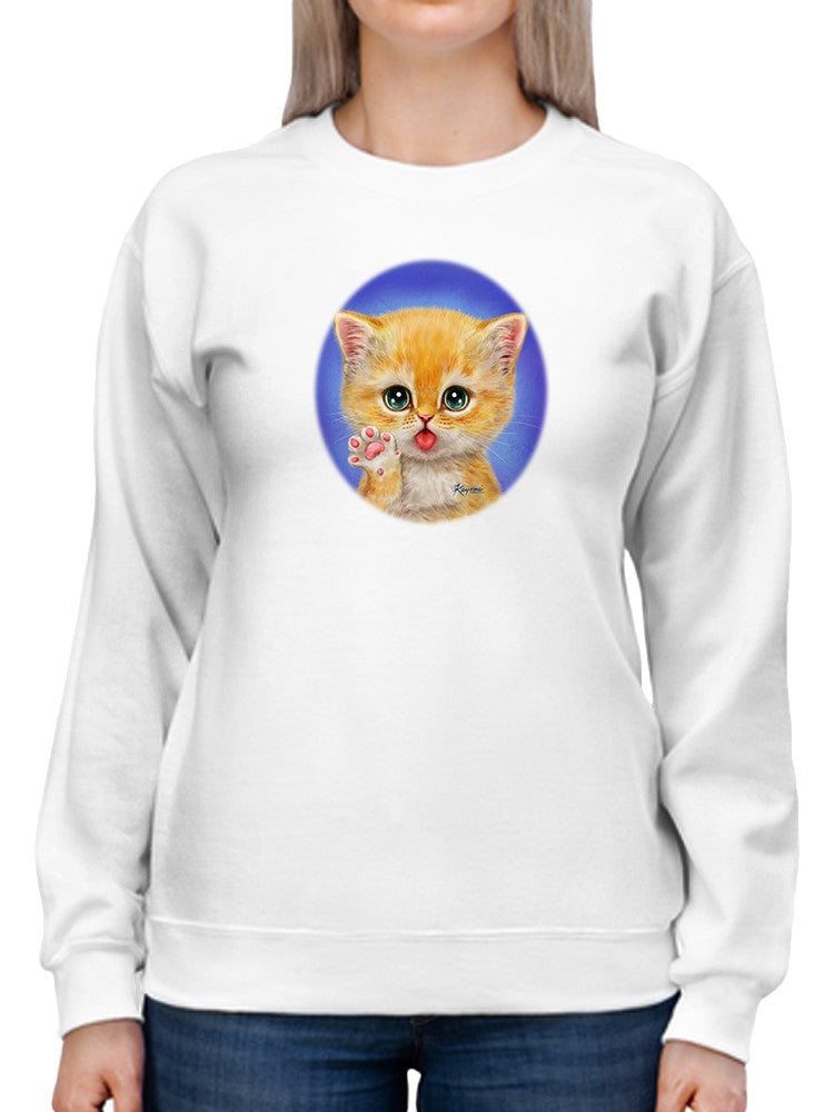 Greeting Cat. Sweatshirt -Kayomi Harai Designs