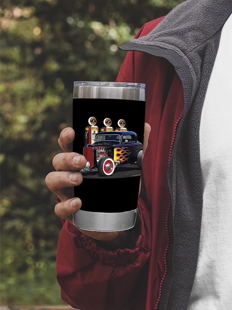Muscle Car With Flames Tumbler -Larry Grossman Designs
