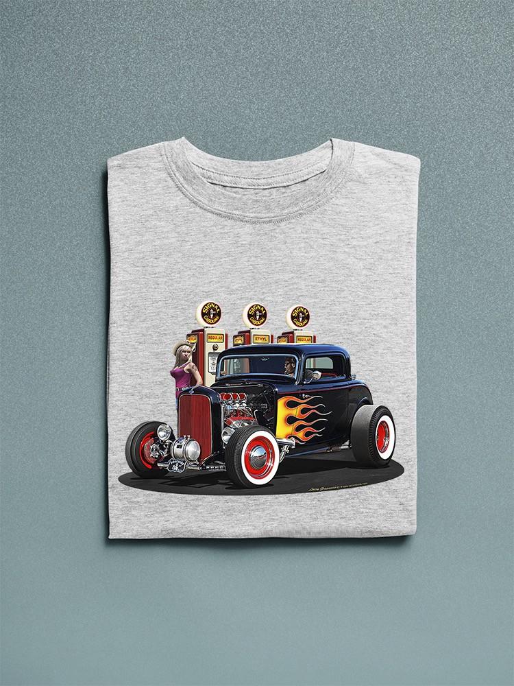 Muscle Car Gas Station T-shirt -Larry Grossman Designs