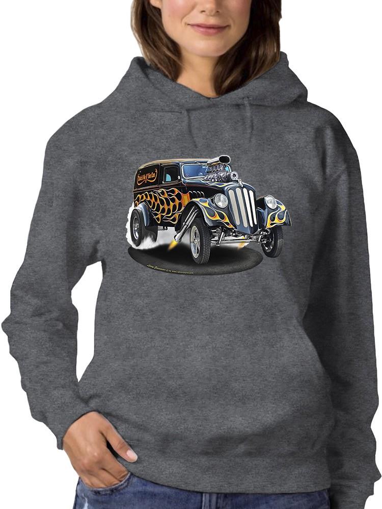 Flaming Muscle Car Hoodie or Sweatshirt -Larry Grossman Designs