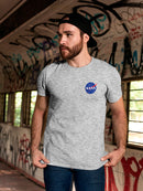 NASA Meatball Logo Space Stars Grunge Style Faux Pocket Men's T-shirt