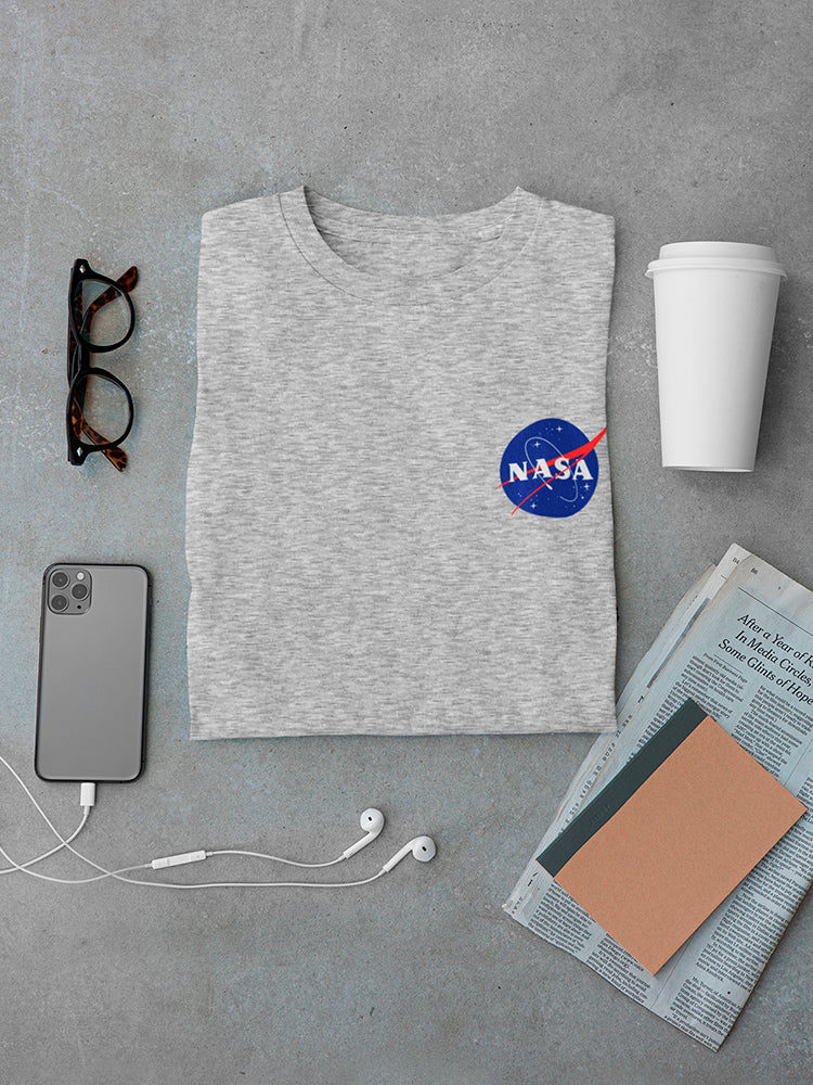 NASA Meatball Logo Space Stars Grunge Style Faux Pocket Men's T-shirt