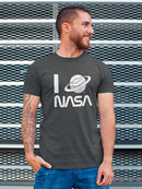 I Love NASA Saturn Doodle Men's T-shirt