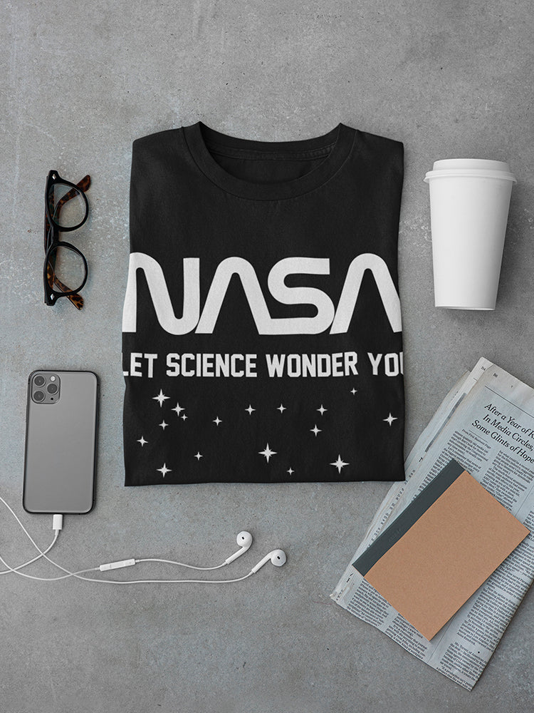 NASA Worm Letter Logo Let Science Wonder You Men's T-shirt
