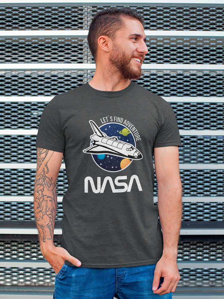 NASA Space Rocket Let's Find Adventure Men's T-shirt