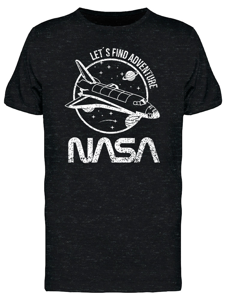 NASA Let's Find Adventure Spacecraft Grunge White Retro Graphic Men's T-shirt
