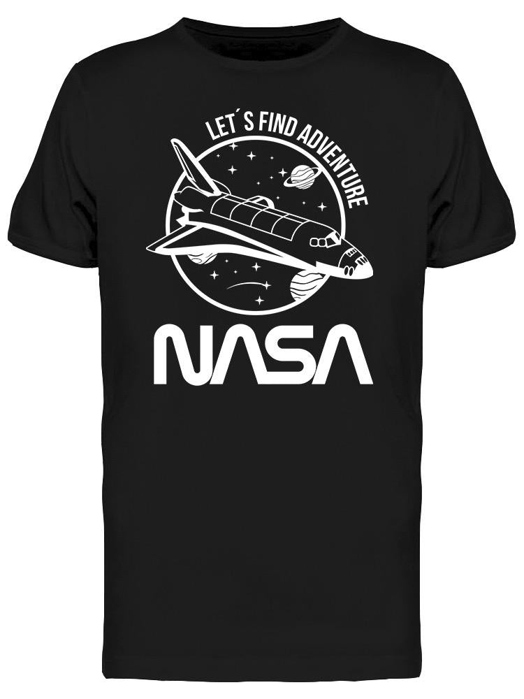 NASA Let's Find Adventure Spacecraft Grunge White Retro Graphic Men's T-shirt