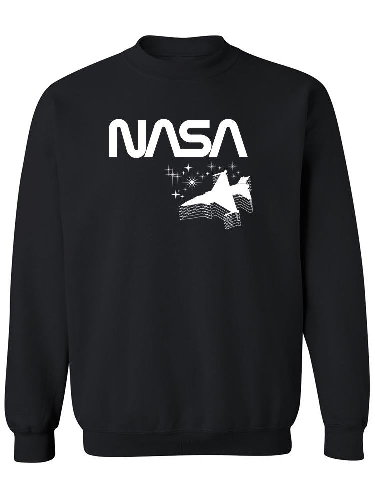 Nasa Spaceship On Space Sweatshirt Men's -NASA Designs