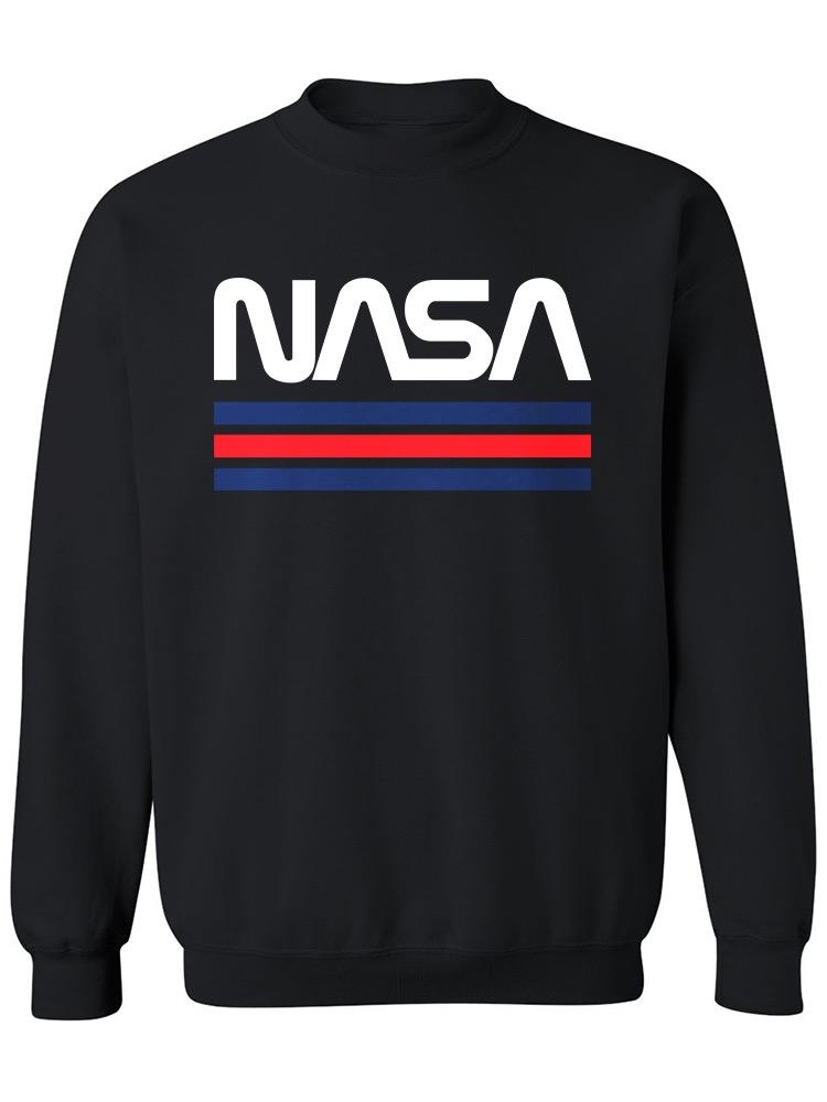 Nasa Red Blue Stripes Sweatshirt Men's -NASA Designs