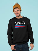 Nasa Red Blue Stripes Sweatshirt Men's -NASA Designs