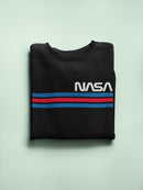 Nasa Red Blue Stripes Design Sweatshirt Men's -NASA Designs
