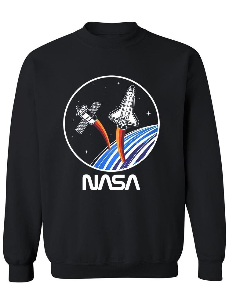 Nasa Spaceship And Satellite Sweatshirt Men's -NASA Designs