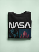 Red Spaceship Sweatshirt Men's -NASA Designs