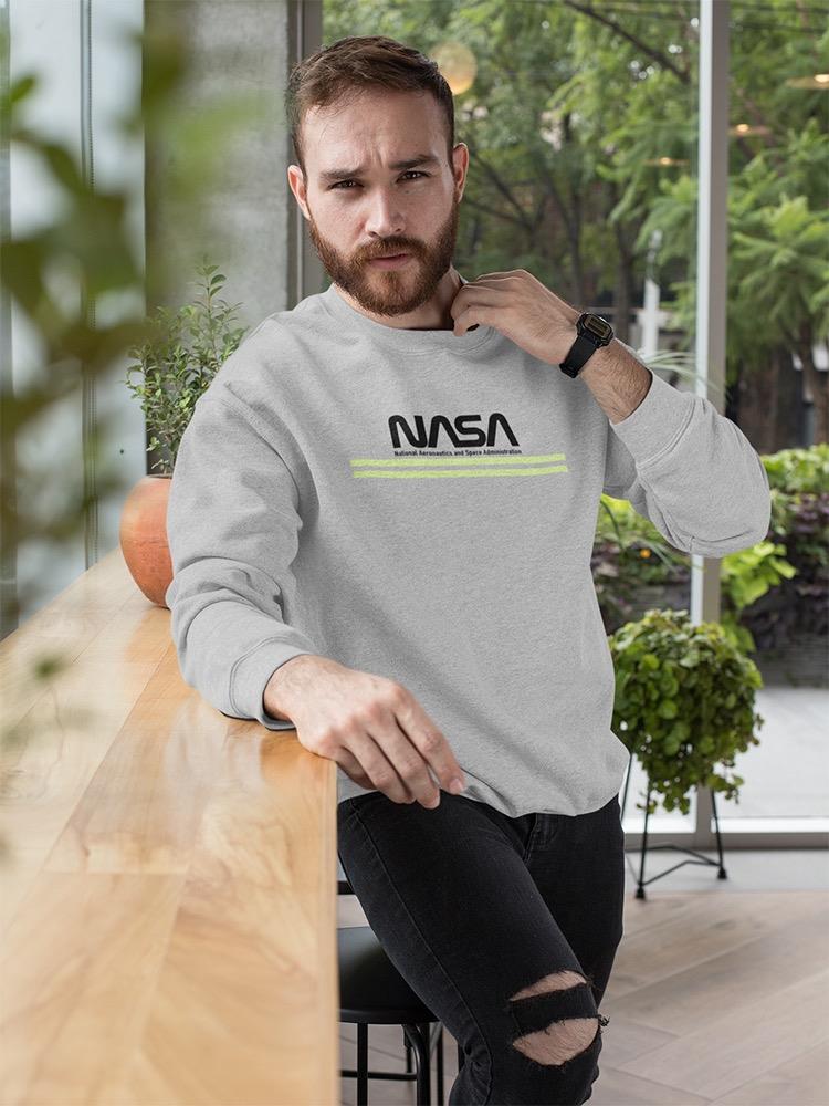 Nasa Greenish Stripes Sweatshirt Men's -NASA Designs