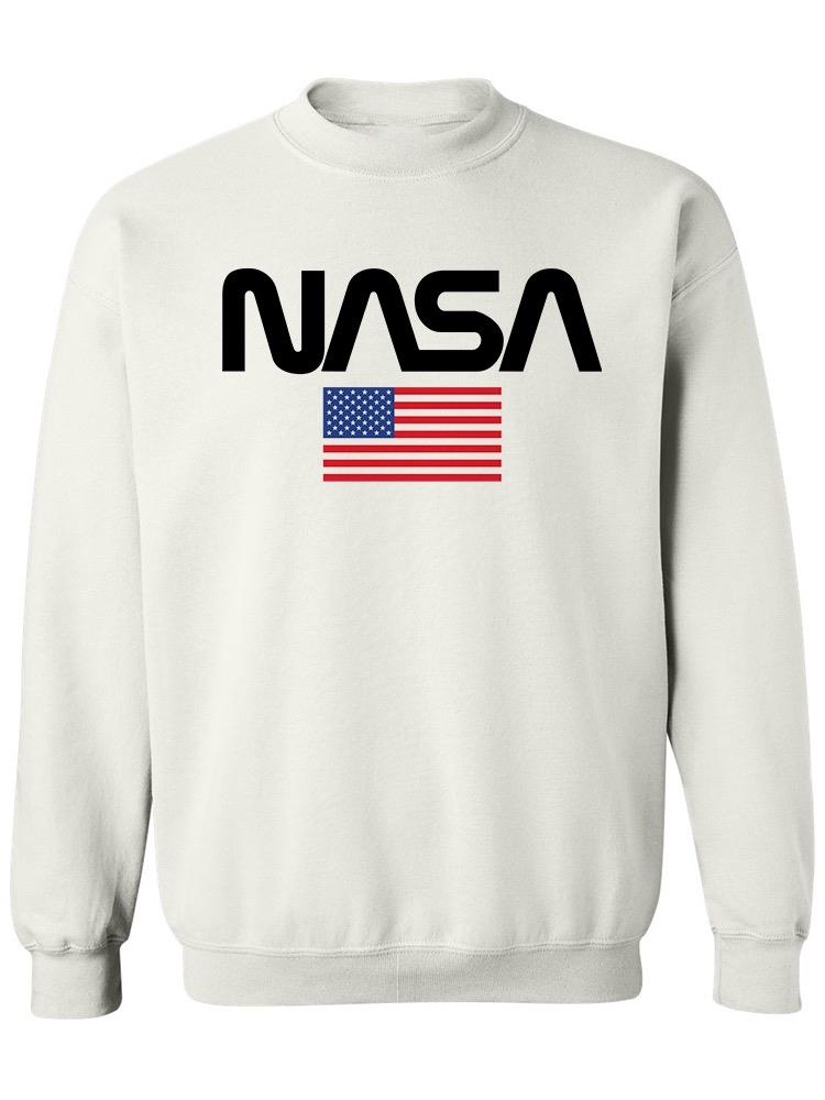 Nasa Usa Flag Sweatshirt Men's -NASA Designs