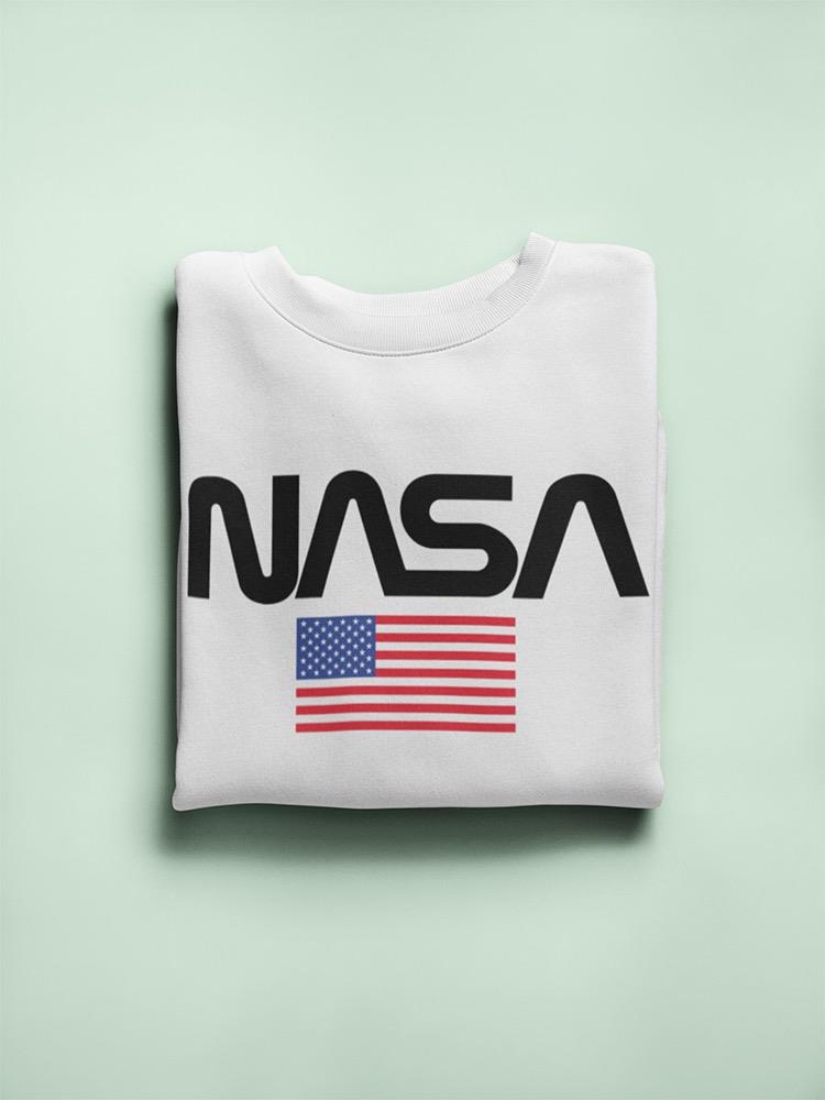 Nasa Usa Flag Sweatshirt Men's -NASA Designs