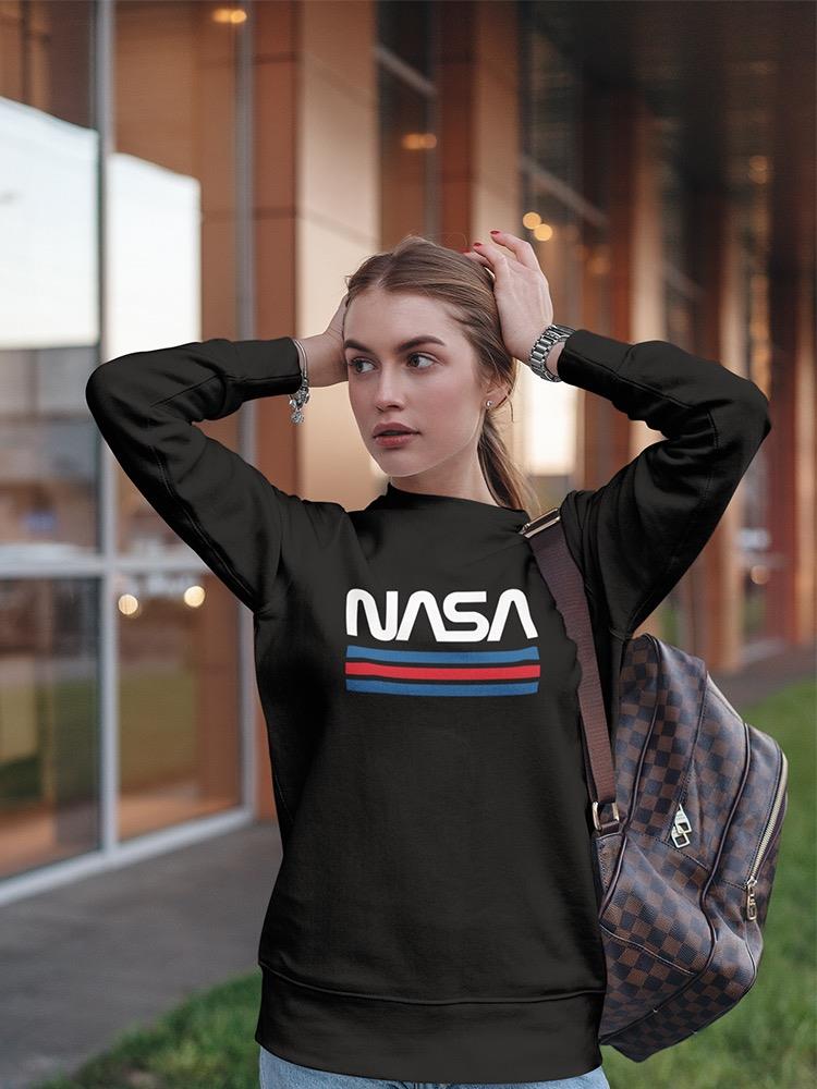 Nasa Acronym And Stripes Sweatshirt Women's -NASA Designs