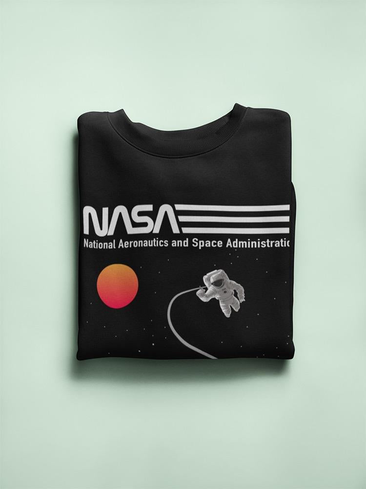 Nasa Astronaut And Red Sun Sweatshirt Women's -NASA Designs