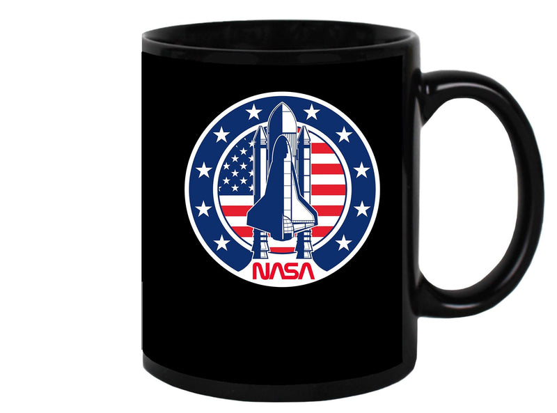 Nasa Rocket Ship And Us Flag Mug Unisex's -NASA Designs