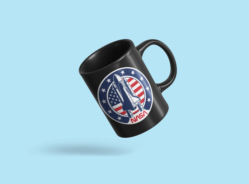 Nasa Rocket Ship And Us Flag Mug Unisex's -NASA Designs