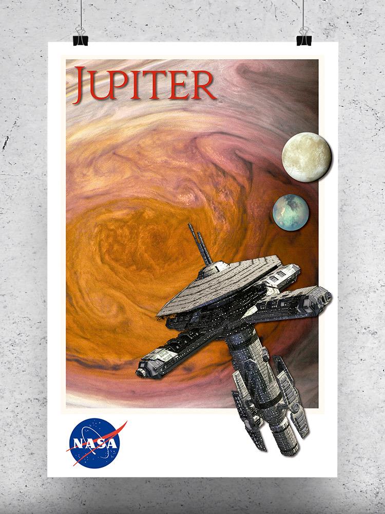 Jupiter N Space Station Art Wall Art -NASA Designs
