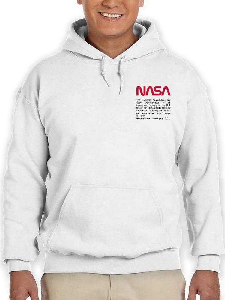 Nasa Red  W Text Hoodie -NASA Designs