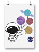 Nasa Cute Astronaut Balloons Wall Art -NASA Designs