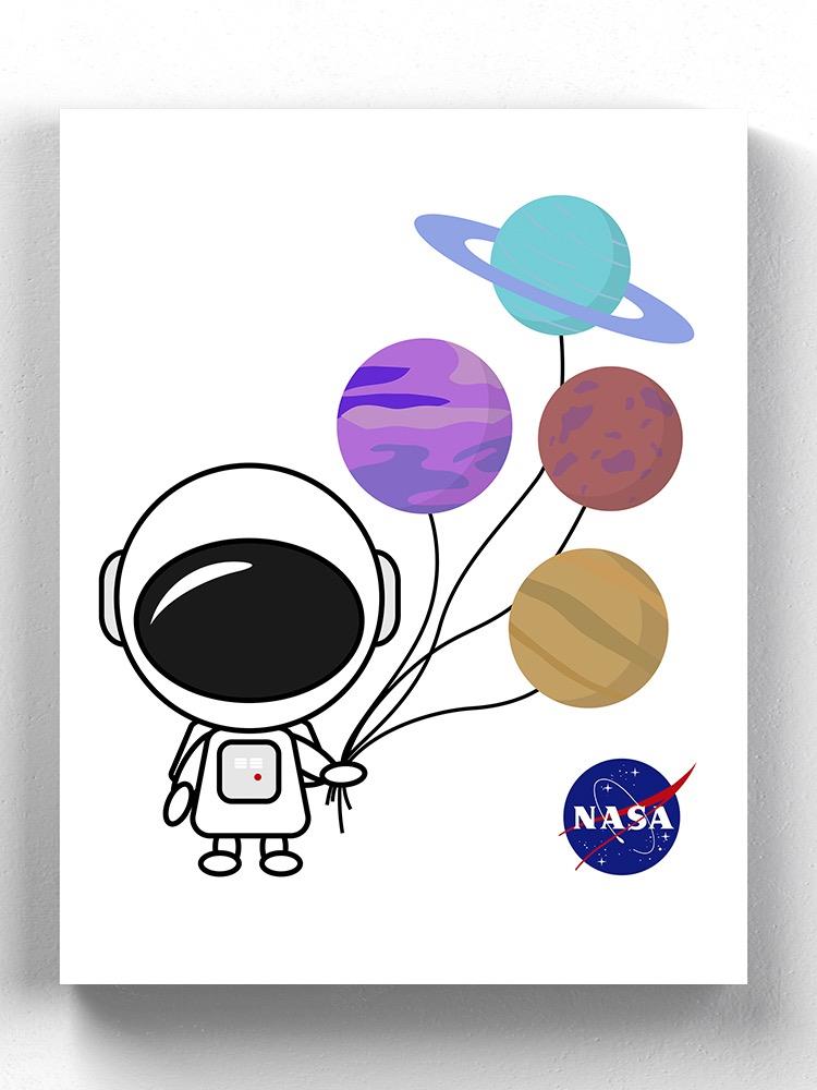 Nasa Cute Astronaut Balloons Wall Art -NASA Designs