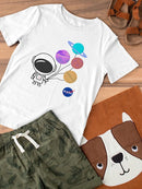 Nasa Little Astronaut W Balloons T-shirt -NASA Designs