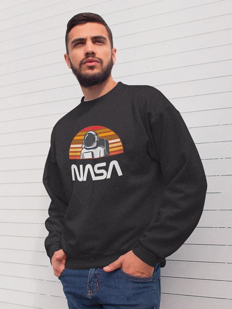 Nasa Astronaut Over Retro Colors Hoodie or Sweatshirt -NASA Designs