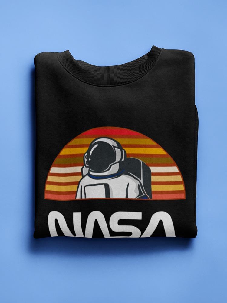 Nasa Astronaut Over Retro Colors Hoodie or Sweatshirt -NASA Designs