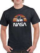 Nasa Astronaut Over Retro Colors T-shirt -NASA Designs