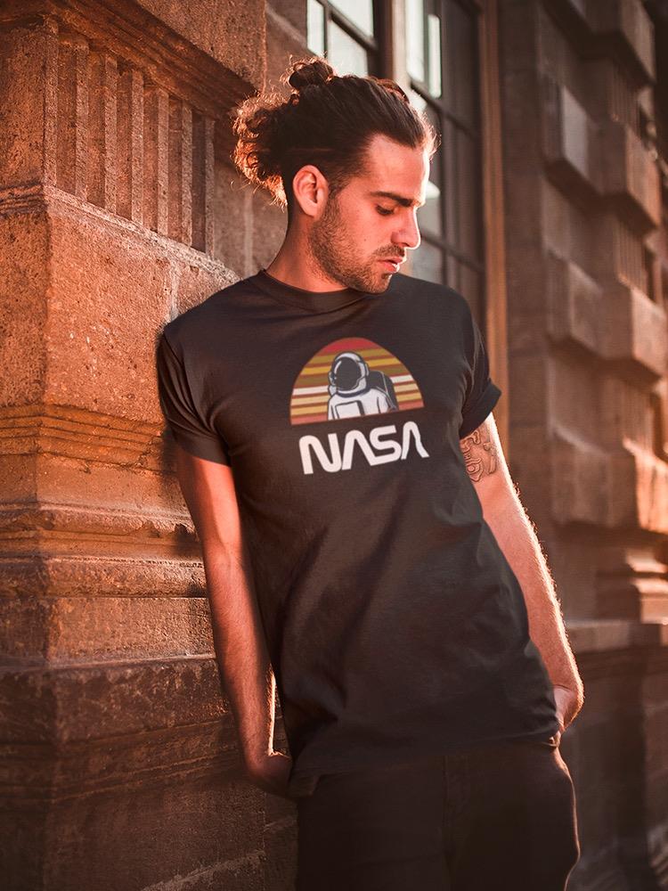 Nasa Astronaut Over Retro Colors T-shirt -NASA Designs