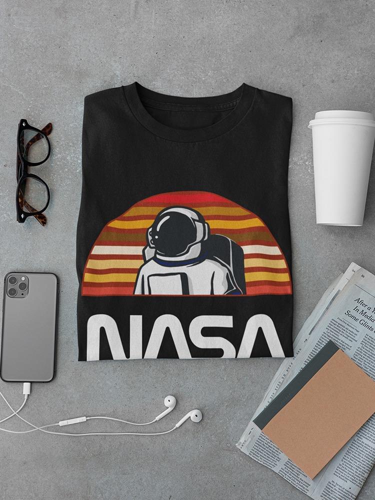 Nasa Astronaut Over Retro Colors T-shirt -NASA Designs