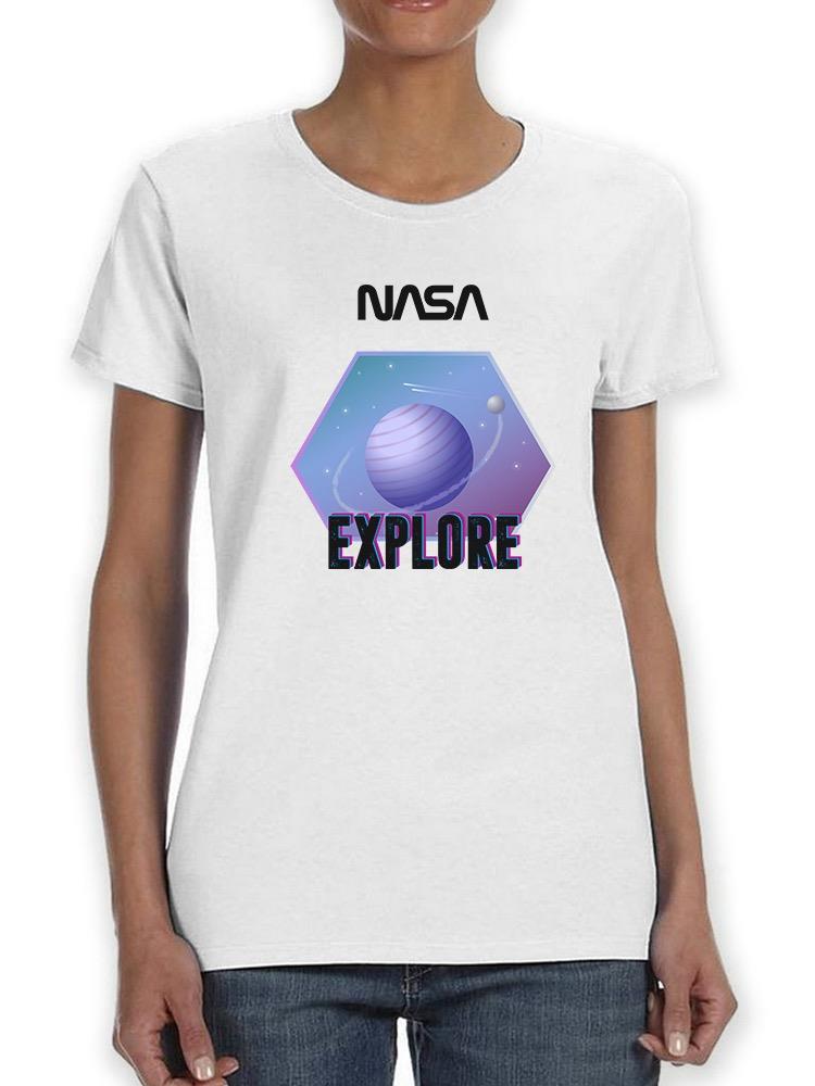 Nasa Purple Explore Badge T-shirt -NASA Designs