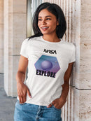Nasa Purple Explore Badge T-shirt -NASA Designs