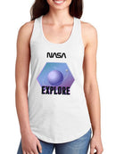 Nasa Purple Explore Badge T-shirt -NASA Designs