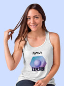 Nasa Purple Explore Badge T-shirt -NASA Designs