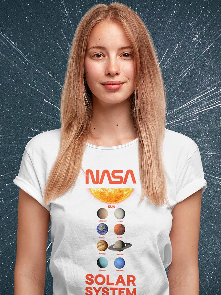 Nasa Solar System W Names Shaped T-shirt -NASA Designs