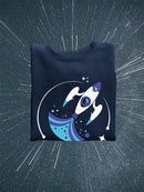 Nasa Baby Blue Rocket Art Hoodie or Sweatshirt -NASA Designs