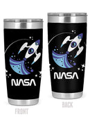 Nasa Baby Blue Rocket Art Tumbler -NASA Designs