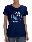 Nasa Baby Blue Rocket Art Shaped T-shirt -NASA Designs