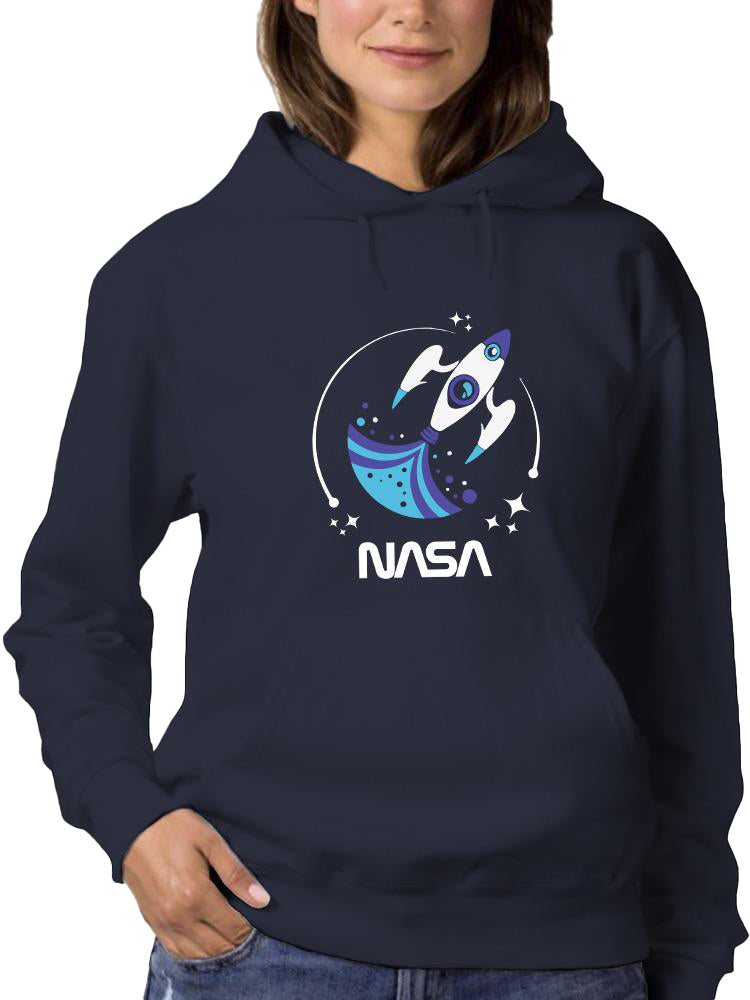 Nasa Baby Blue Rocket Art Hoodie or Sweatshirt -NASA Designs