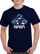 Nasa Spaceman W Planet Earth T-shirt -NASA Designs