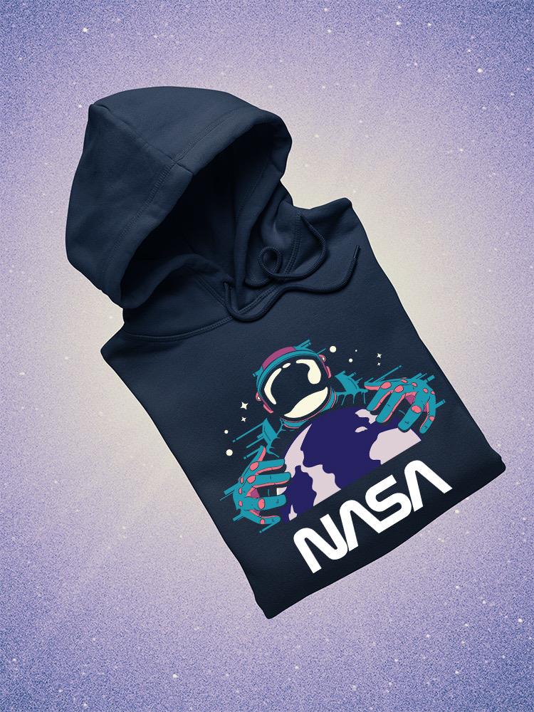 Nasa Spaceman W Planet Earth Hoodie or Sweatshirt -NASA Designs